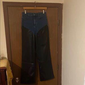 bebe Blue and Black Flare Jeans
